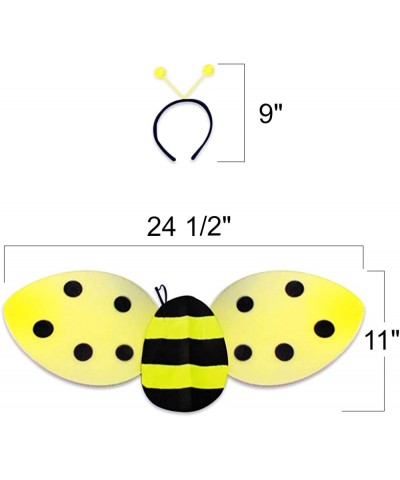 Bee Costume for Kids Honeybee Costume Set with 1 Pair of Wings and Antenna Headband Cute Halloween Costume for Girls and Boys...