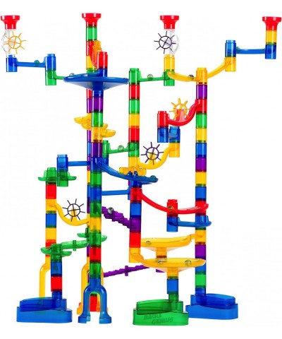 Marble Run Super Set 150 Complete Pieces (85 Translucent Marbulous Pieces + 65 Glass-Marble Set) & Free Instruction App Marbl...