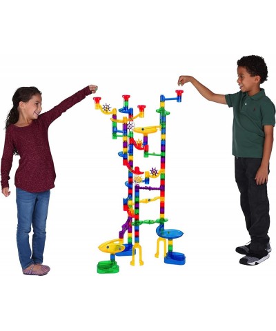 Marble Run Super Set 150 Complete Pieces (85 Translucent Marbulous Pieces + 65 Glass-Marble Set) & Free Instruction App Marbl...