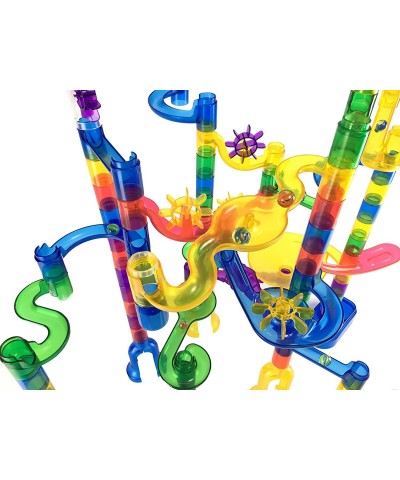 Marble Run Super Set 150 Complete Pieces (85 Translucent Marbulous Pieces + 65 Glass-Marble Set) & Free Instruction App Marbl...