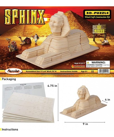 3D Puzzle Sphinx Wood Craft Construction Model Kit Unique Fun and Educational DIY Wooden Toy Assemble Model Unfinished Crafti...