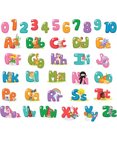 104-274 Removable Kids Alphabet Letters & Numbers Wall Sticker Decals for Home Living Room Bedroom School Classroom Décor (4-...