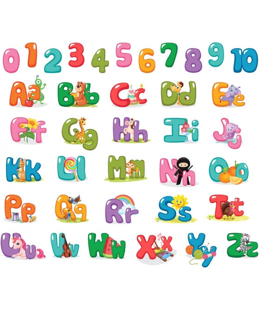 104-274 Removable Kids Alphabet Letters & Numbers Wall Sticker Decals for Home Living Room Bedroom School Classroom Décor (4-...