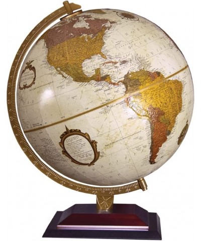 Andorra 12" Desktop World Globe Raised Relief Up-to-Date Cartography Made in USA (Antique Ocean with Bronze Metallic Continen...