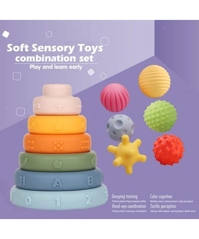 Montessori Toys for Babies Soft Stacking Building Blocks Rings Balls Sets 3 in 1 Soft Baby Toys Bundle for Babies 6-12 Months...