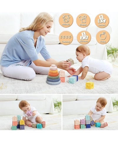 Montessori Toys for Babies Soft Stacking Building Blocks Rings Balls Sets 3 in 1 Soft Baby Toys Bundle for Babies 6-12 Months...