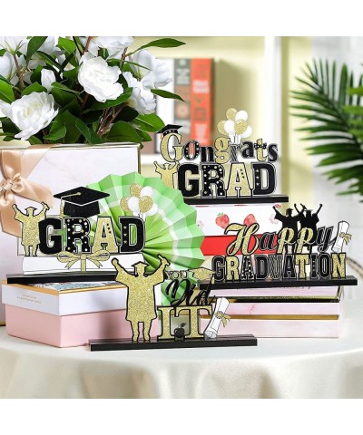 4 Pieces 2023 Wooden Graduation Party Decorations Congrats Grad Centerpieces Congratulate Graduation Table Toppers for High S...