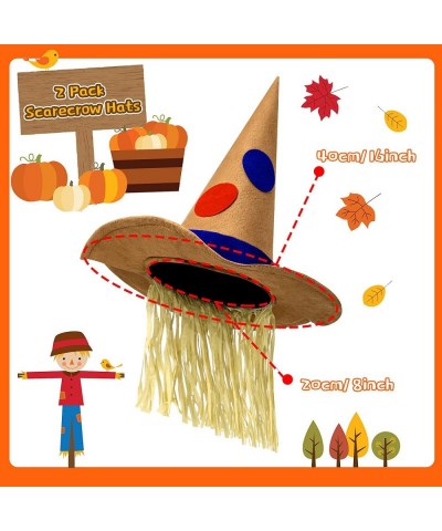 2 Pieces Halloween Scarecrow Wizard Hat Witch Hat Sombrero Party Silly Hats Party Costume Accessories Headwear for Men Women ...