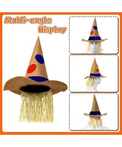 2 Pieces Halloween Scarecrow Wizard Hat Witch Hat Sombrero Party Silly Hats Party Costume Accessories Headwear for Men Women ...