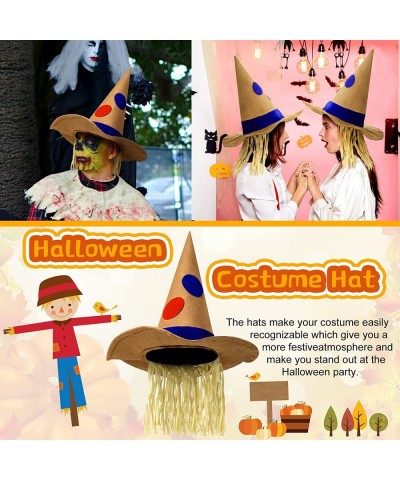 2 Pieces Halloween Scarecrow Wizard Hat Witch Hat Sombrero Party Silly Hats Party Costume Accessories Headwear for Men Women ...