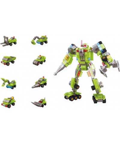 KOOKABLOX 8-in-1 Robot Building Block Kit Green | 8 Mini Toys Transform Into 1 Large Robot Toy | Transforming Buildable Set f...