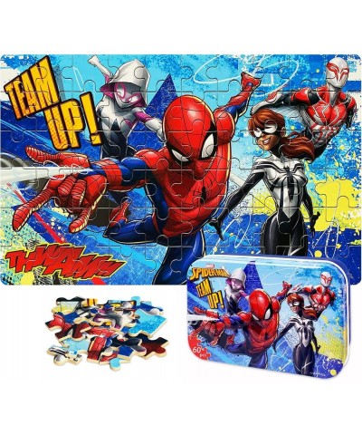 Disney Marvel Spiderman Puzzles for Kids Ages 4-8 Super Hero Puzzles 60 Pieces Learning Educational Puzzles for Children Girl...