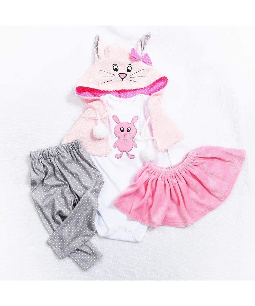 Reborn Baby Dolls Clothes Girl 18 Inches Doll Accessories Outfit for Reborn Doll 17 to19 Inch Newborn Pink Skirt 4 Pices Set ...