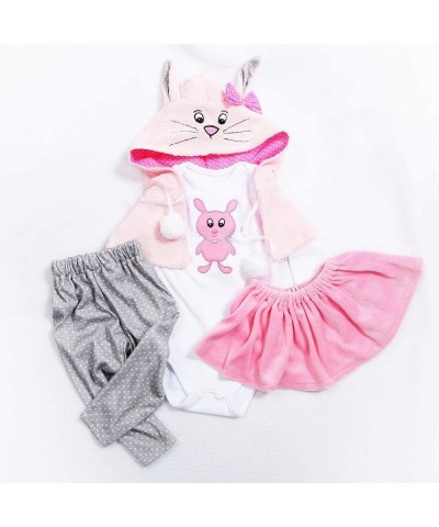 Reborn Baby Dolls Clothes Girl 18 Inches Doll Accessories Outfit for Reborn Doll 17 to19 Inch Newborn Pink Skirt 4 Pices Set ...