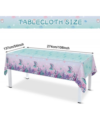 172 Pcs Mermaid Party Supplies Mermaid Birthday Set for Girls Including Plate Napkin Cup Knife Fork and Spoon Tablecloth Set ...