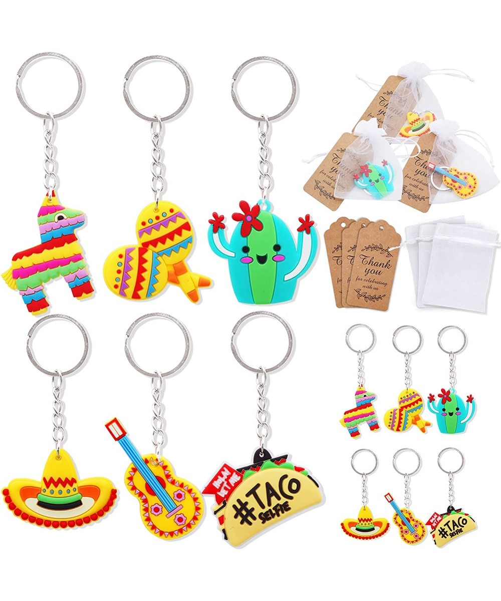 Cute Mexican Fiesta Keychains Party Favors 24 Sets Mexican Fiesta Cinco De Mayo Party Goodie Gifts Bag Decor with Thank You K...