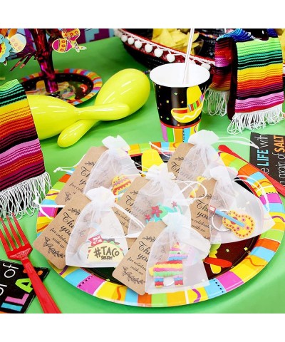 Cute Mexican Fiesta Keychains Party Favors 24 Sets Mexican Fiesta Cinco De Mayo Party Goodie Gifts Bag Decor with Thank You K...