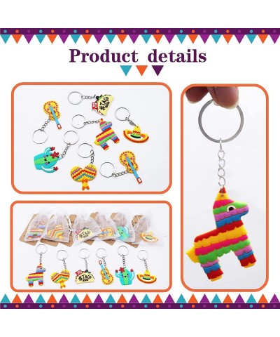 Cute Mexican Fiesta Keychains Party Favors 24 Sets Mexican Fiesta Cinco De Mayo Party Goodie Gifts Bag Decor with Thank You K...