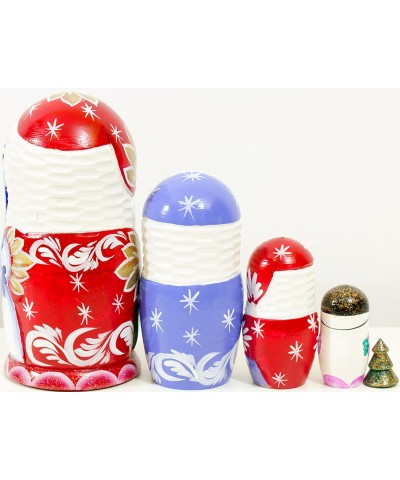 Santa and Friends - Russian Nesting Doll - Hand Painted (6.75`` (5 Dolls in 1) Wooden Santa Nesting Doll - C) $63.70 Nesting ...