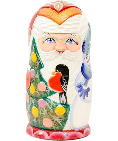 Santa and Friends - Russian Nesting Doll - Hand Painted (6.75`` (5 Dolls in 1) Wooden Santa Nesting Doll - C) $63.70 Nesting ...