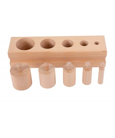 Montessori Toys for Babies 6-12 Months Wooden Knob Log Mini-Cylinder Block Preschool Learning Baby Game Sensory Toys for Kids...