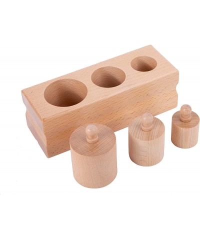 Montessori Toys for Babies 6-12 Months Wooden Knob Log Mini-Cylinder Block Preschool Learning Baby Game Sensory Toys for Kids...