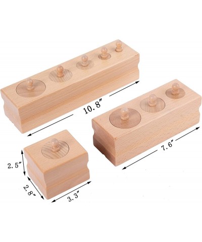 Montessori Toys for Babies 6-12 Months Wooden Knob Log Mini-Cylinder Block Preschool Learning Baby Game Sensory Toys for Kids...