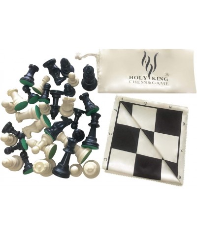 19" Tournament Cloth Chess Board Set - Portable Travel Chess Game Set Roll Up Combination- Beginner Chess Set for Kids and Ad...