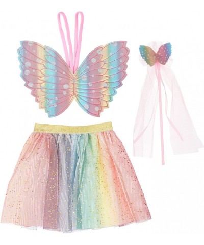 Girls Dress Up Rainbow Princess Butterfly Costume Skirt Wings and Wand Set Children Ages 3-10 One Size Fits All $23.44 Kids' ...