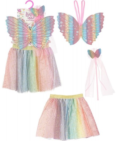 Girls Dress Up Rainbow Princess Butterfly Costume Skirt Wings and Wand Set Children Ages 3-10 One Size Fits All $23.44 Kids' ...