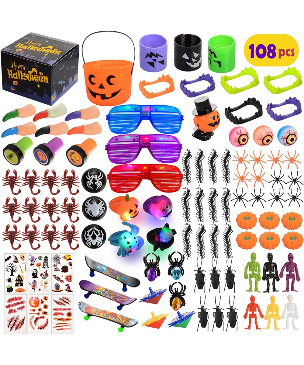 Halloween Party Favors For Kids 108 PCS Halloween Novelty Toys Great Goodie Bag Fillers Halloween Themed Light Up Rings and G...