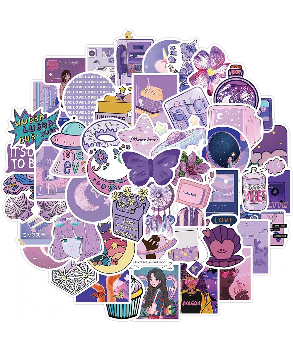 50 PCS Cute Purple Stickers for Water Bottles Sticker Packs Set Cute Aesthetic VSCO Vinyl Stickers Phone Laptop Computer Stic...