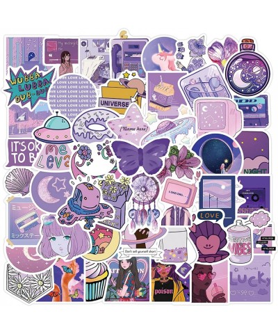 50 PCS Cute Purple Stickers for Water Bottles Sticker Packs Set Cute Aesthetic VSCO Vinyl Stickers Phone Laptop Computer Stic...