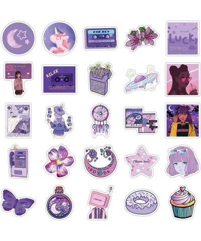 50 PCS Cute Purple Stickers for Water Bottles Sticker Packs Set Cute Aesthetic VSCO Vinyl Stickers Phone Laptop Computer Stic...