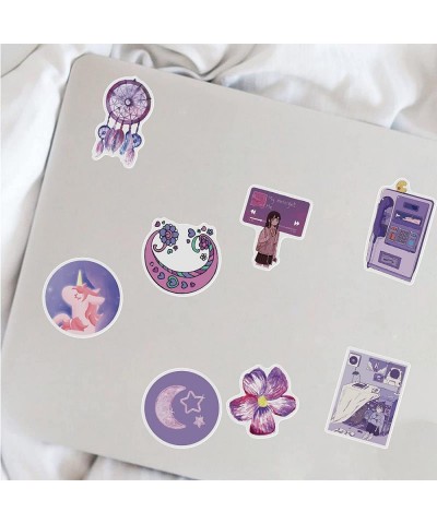 50 PCS Cute Purple Stickers for Water Bottles Sticker Packs Set Cute Aesthetic VSCO Vinyl Stickers Phone Laptop Computer Stic...