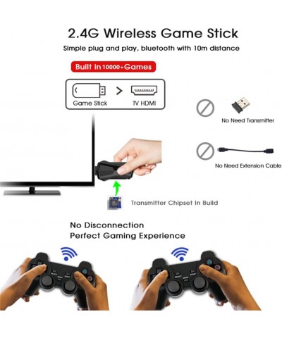 Retro Game Console Wireless Handheld Game Console 10000+ Classic Game Console 2.4G Wireless Controllers 7 Emulator Consoles H...