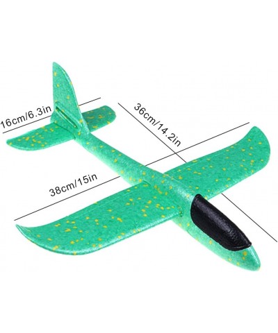 Orange Green Blue 14.2” Throwing Foam Plane 2 Flight Modes Glider Plane Flying Toy for Kids 2 Holes Styrofoam Airplanes Gift ...