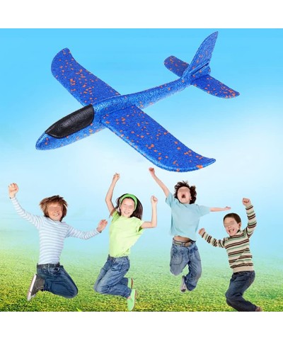 Orange Green Blue 14.2” Throwing Foam Plane 2 Flight Modes Glider Plane Flying Toy for Kids 2 Holes Styrofoam Airplanes Gift ...