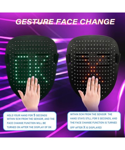 Led Mask with Gesture Sensing LED Lighted Face Transforming Mask for Costume Cosplay Party Masquerade $60.86 Kids' Dress-Up A...