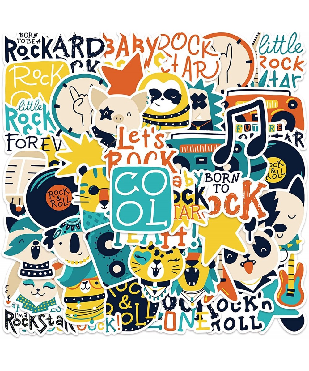 Animal Rock Cool Stickers 52 pcs - Music Stickers for Kids Rock Zone Star Inspirational Waterproof Vinyl Stickers for Laptop ...