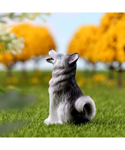 Miniature Dog Figurines Collection Playset 4pcs Mini Husky Puppy Dog Figures Animals Toy Cake Toppers Micro Landscape Decor O...