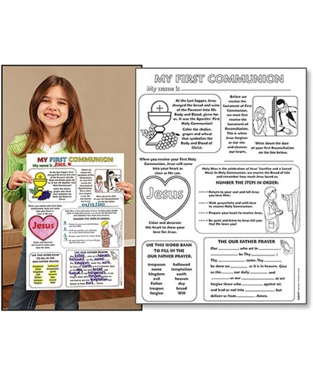 My First Communion Color Your Own Poster Arts and Craft Activity Pack of 50 $77.70 Kids' Drawing & Writing Boards