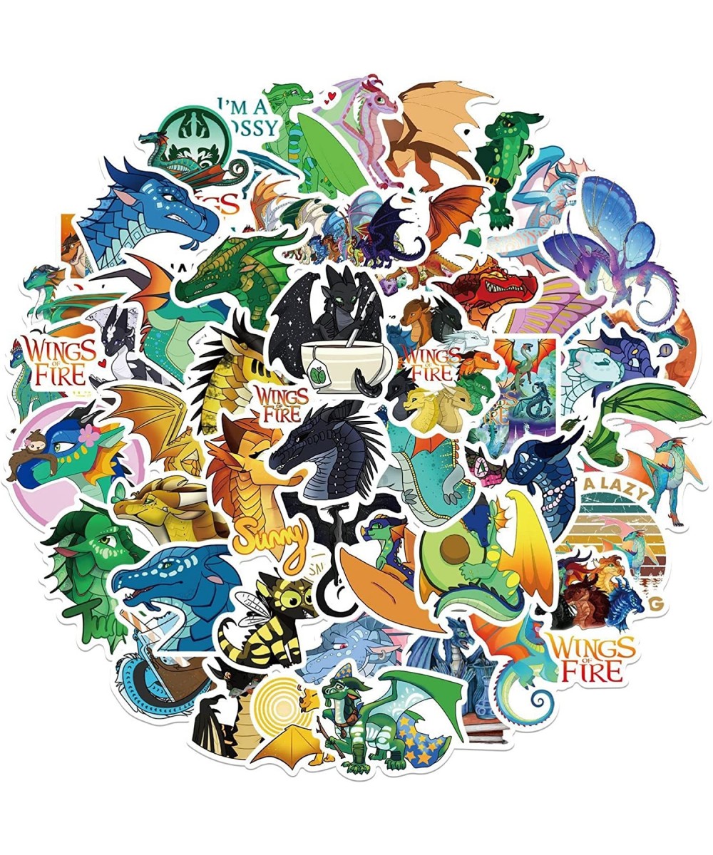 Wings of Fire Stickers| 50 Pcs Wings of Fire Gifts Merch Cute Cartoon Vinyl Waterproof Sticker for Water Bottle Laptop Skateb...