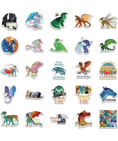 Wings of Fire Stickers| 50 Pcs Wings of Fire Gifts Merch Cute Cartoon Vinyl Waterproof Sticker for Water Bottle Laptop Skateb...