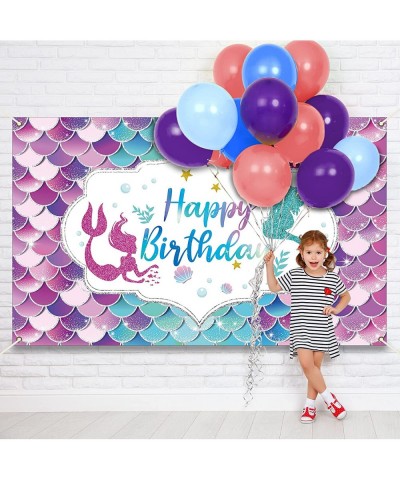 Mermaid Birthday Party Decorations Under The Sea Birthday Party for Girl Princess Large Mermaid Themed Birthday backgroud Bac...