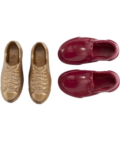 Doll Story Starters Accessories - 4 Pack of Shoes for Ken or Other Male Doll ~ Blue Loafers Gold Sneakers Red Slip Ons and Be...