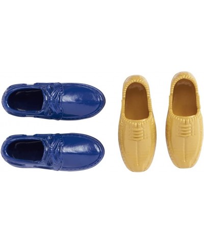 Doll Story Starters Accessories - 4 Pack of Shoes for Ken or Other Male Doll ~ Blue Loafers Gold Sneakers Red Slip Ons and Be...