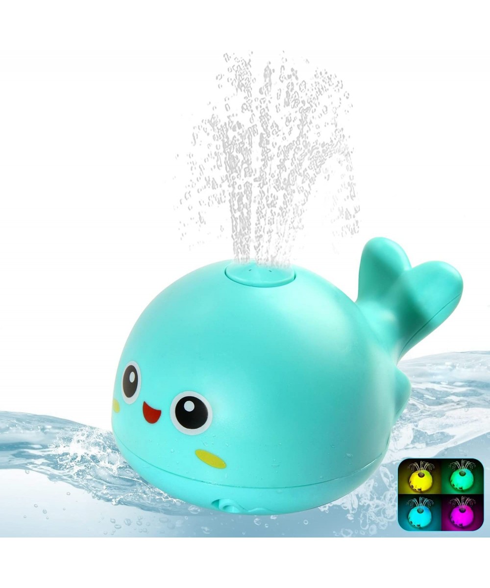 Light Up Spay Bath Toys for Baby Pool Games Auto Sprinkler Water Kids Toys for Toddlers Induction Flashing Light Fountain Sha...