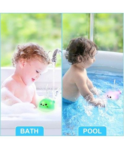 Light Up Spay Bath Toys for Baby Pool Games Auto Sprinkler Water Kids Toys for Toddlers Induction Flashing Light Fountain Sha...