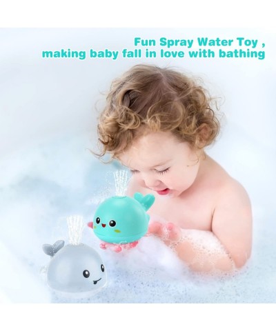 Light Up Spay Bath Toys for Baby Pool Games Auto Sprinkler Water Kids Toys for Toddlers Induction Flashing Light Fountain Sha...